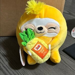 Dole Yellow Sloth Stuffed Animal with Pineapple